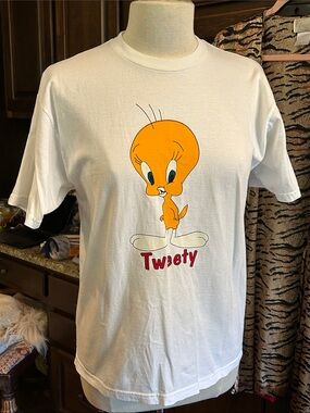 Jerkers Sz XL Kids Tweety Graphic Tee - White with Orange Character